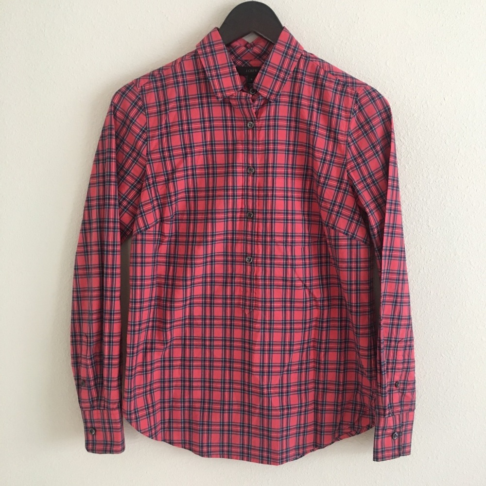 FINAL J.Crew size 0 plaid check print top
